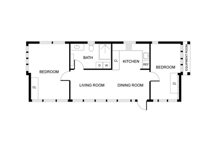 Floor plan of a residential property with labeled rooms.