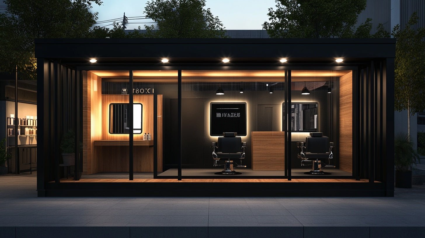 16ft x 8ft shipping container – street food/coffee shop/food kiosk Ready to Ship Container Barber - Secured Delivery – Kozzi Space