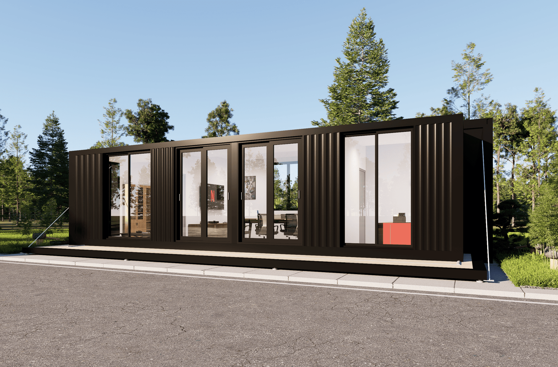 Container Office Flex Desk 40' - Kozzi Space